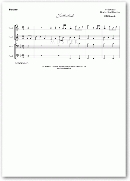 VOLKSWEISE - Jodlerlied (Blechbläserquartett)