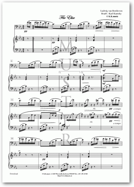 BEETHOVEN, Ludwig van - Für Elise (Fagott - Klavier)