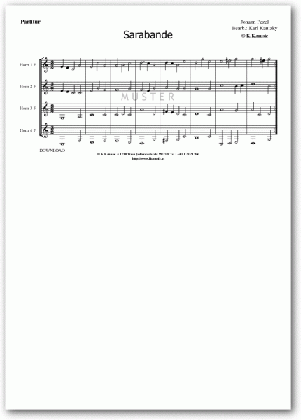 PEZEL, Johann - Sarabande (Hornquartett)