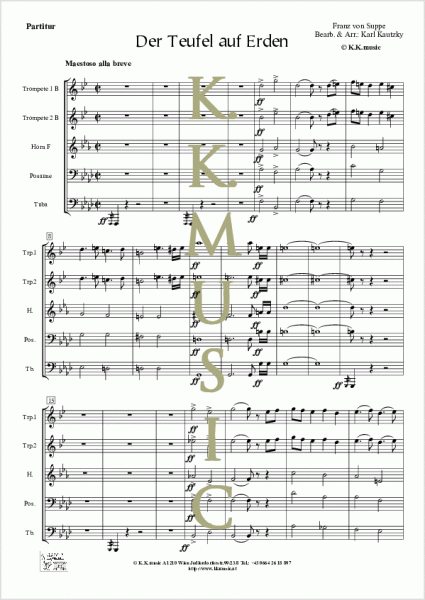 SUPPE, Franz von - Der Teufel auf Erden (Blechbläserquintett)