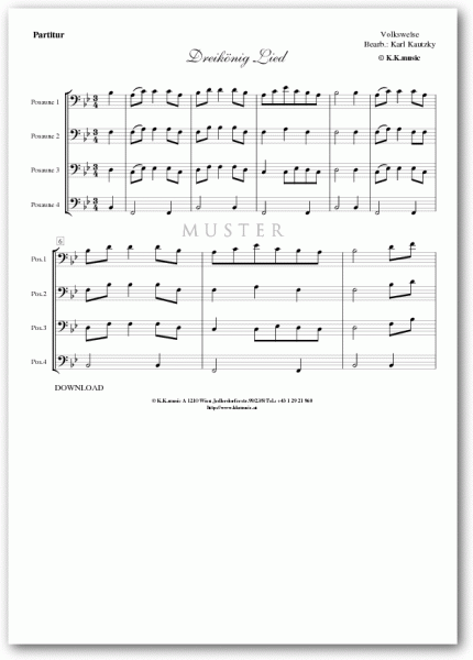 VOLKSWEISE - Dreikönig Lied - Weihnachten (Posaunenquartett)