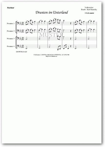 VOLKSWEISE - Drunten im Unterland (Posaunenquartett)