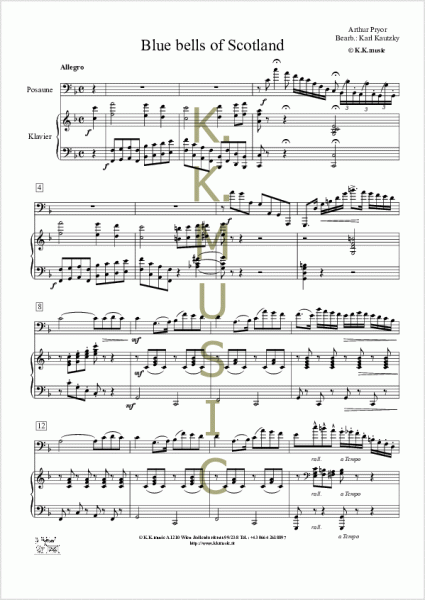 PRIOR, Arthur - Blue bells of Scotland (Posaune - Klavier)
