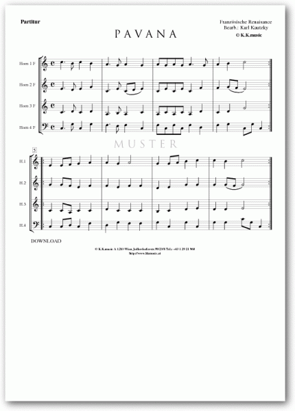 FRANZÖSISCHE RENAISANCE - PAVANA (Hornquartett)