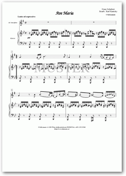 SCHUBERT, Franz - Ave Maria (Alt Saxophon - Klavier)
