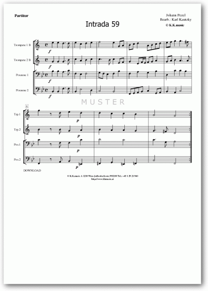 PEZEL, Johann - Intrada 59 (Blechbläserquartett)
