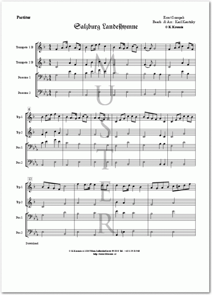 SOMPEK, Ernst - Salzburg Landeshymne (Blechbläser Quartett)
