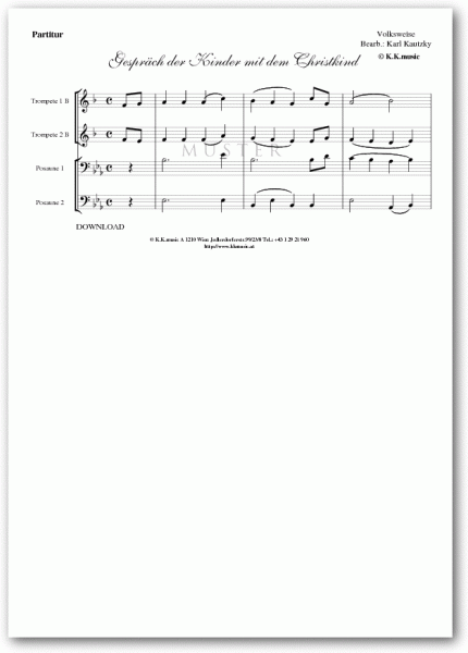 VOLKSWEISE - Gespräch der Kinder mit dem Christkind - Weihnachten (Blechbläserquartett)