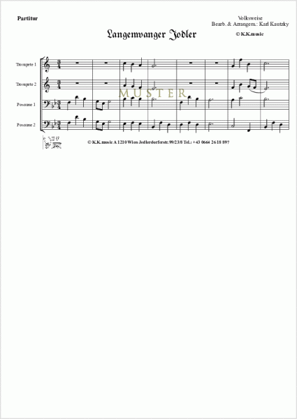 VOLKSWEISE - Langenwanger Jodler - Weihnachten (Blechbläser Quartett)