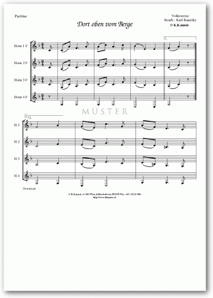 VOLKSWEISE - Dort oben vom Berge - Weihnachten (Hornquartett)