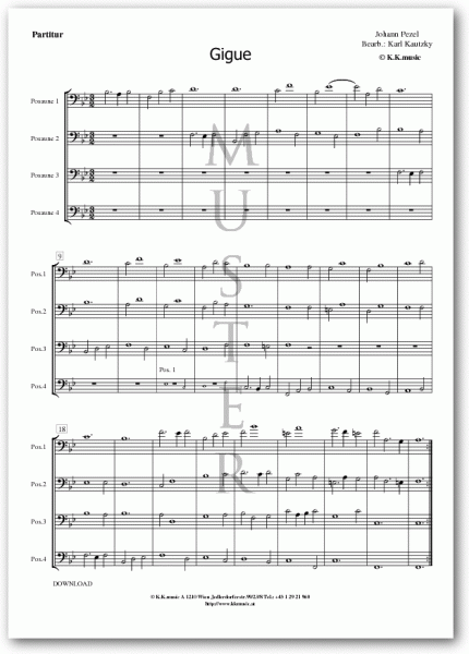 PEZEL, Johann - Gigue (Posaunenquartett)