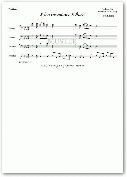 VOLKSWEISE - Leise rieselt der Schnee - Weihnachten (Posaunenquartett)