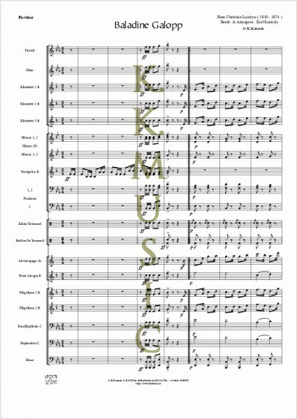 LUMBYE, Hans Christian - Baladine Galopp (Blasmusik)