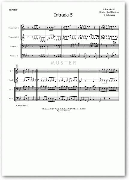PEZEL, Johann - Intrada 05 (Blechbläserquartett)