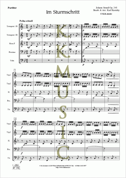 STRAUSS, Johann - Im Sturmschritt (Blechbläserquintett)