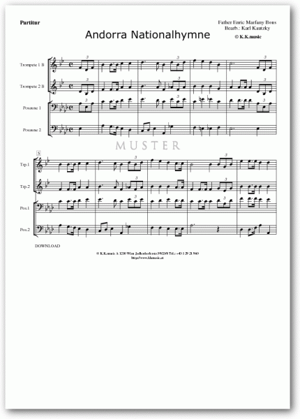 Andorra Nationalhymne - BONS, Father Enric Marfanic (Blechbläserquartett)