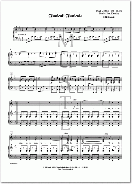 DENZA, Luigi - Funiculi Funicula (Klavier)