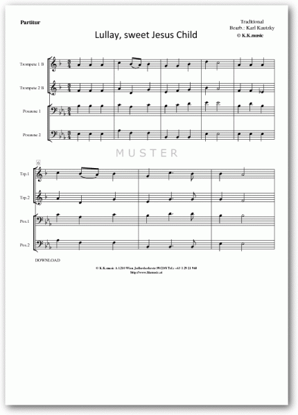 TRADITIONAL - Lully, sweet Jesus Child - Weihnachten (Blechbläserquartett)