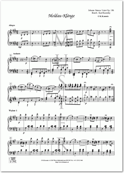 STRAUSS, Johann Vater - Moldau Klänge (Klavier)