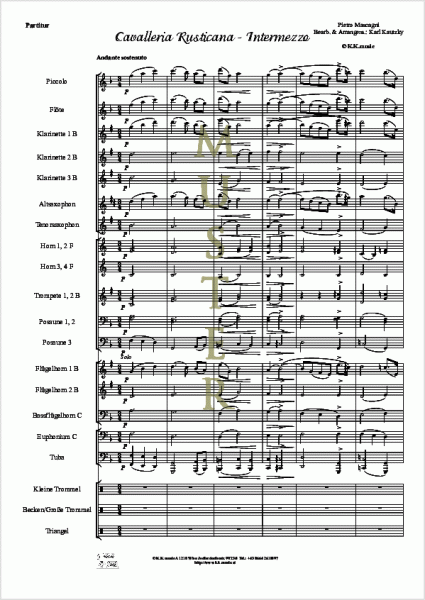 MASCAGNI, Pietro - Cavalleria Rusticana - Intermezzo (Blasmusik)