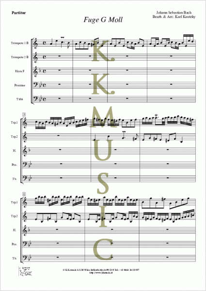 BACH, Johann Sebastian - BACH Johann Sebastian (Blechbläserquintett)
