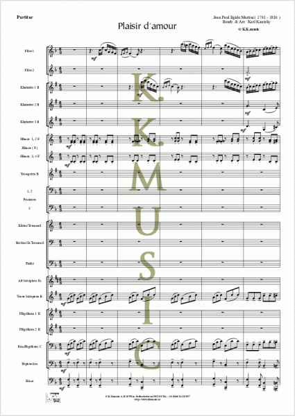 MARTINI, Jean Paul Egide - Plaisir d´amour (Blasmusik)