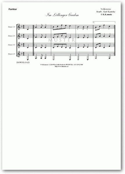 VOLKSWEISE - Im Löllinger Grabm (Hornquartett)