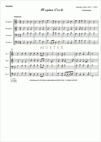 LOTTI, Antonio - Regina Coeli (Blechbläserquartett)
