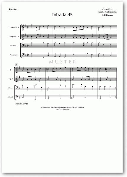 PEZEL, Johann - Intrada 45 (Blechbläserquartett)