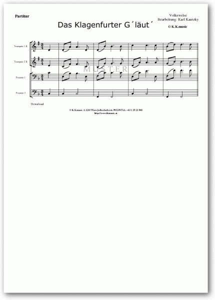 VOLKSWEISE - Das Klagenfurter G´läut´ (Blechbläserquartett)