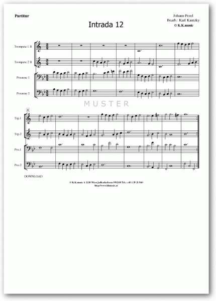 PEZEL, Johann - Intrada 12 (Blechbläserquartett)