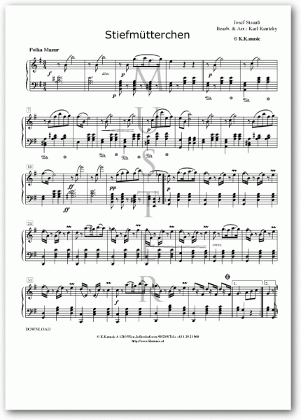 STRAUSS, Josef - Stiefmütterchen (Klavier)