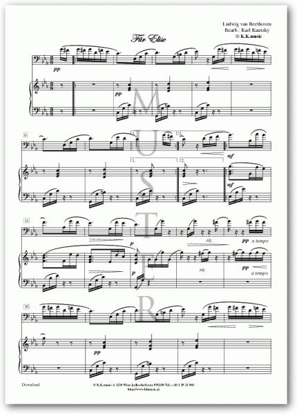 BEETHOVEN, Ludwig van - Für Elise (Posaune - Klavier)