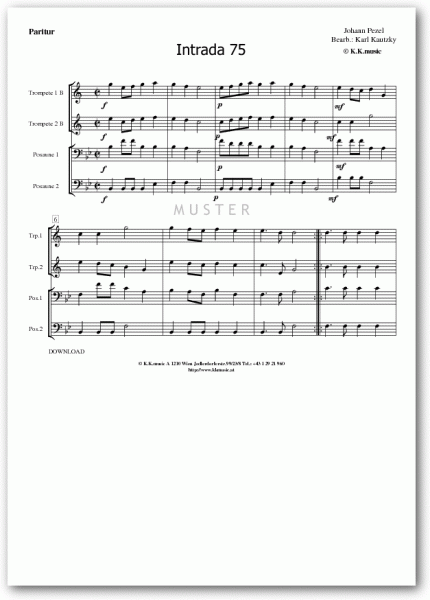 PEZEL, Johann - Intrada 75 (Blechbläserquartett)