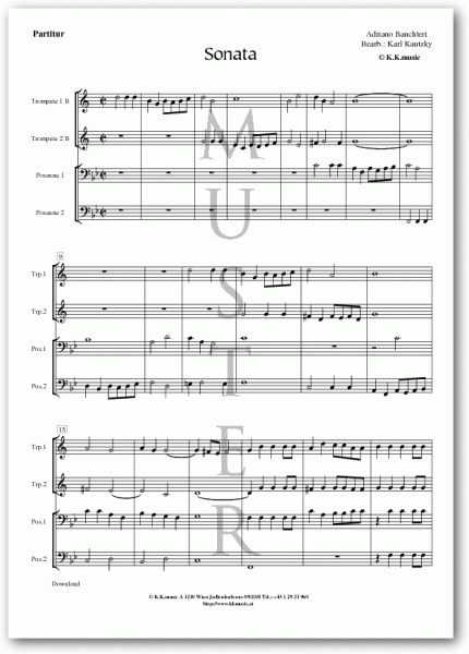BANCHIERI, Adriano - Sonata (Blechbläserquartett)