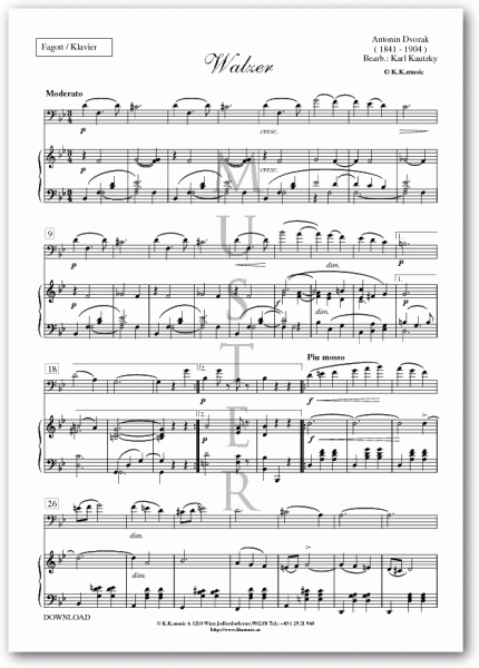 DVORAK, Antonin - Walzer (Violoncello - Klavier)