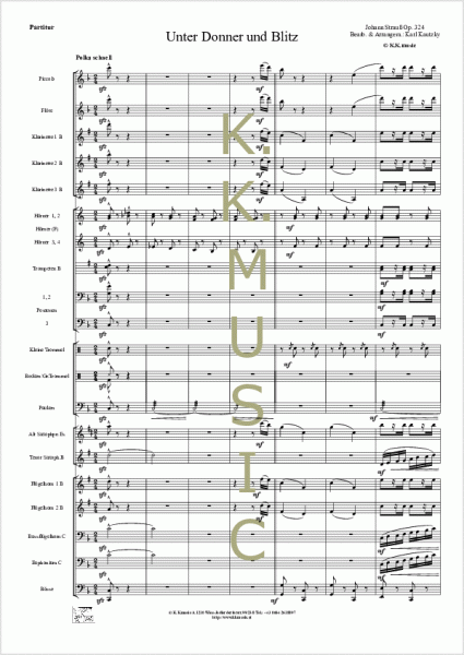 STRAUSS, Johann - Unter Donner und Blitz (Blasmusik)