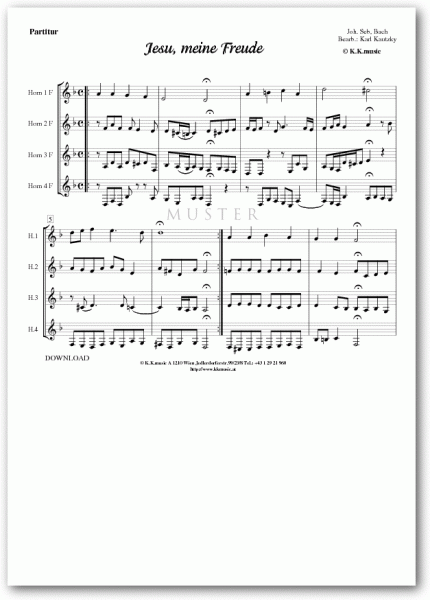 BACH, Johann Sebastian - Jesu meine Freude (Hornquartett)