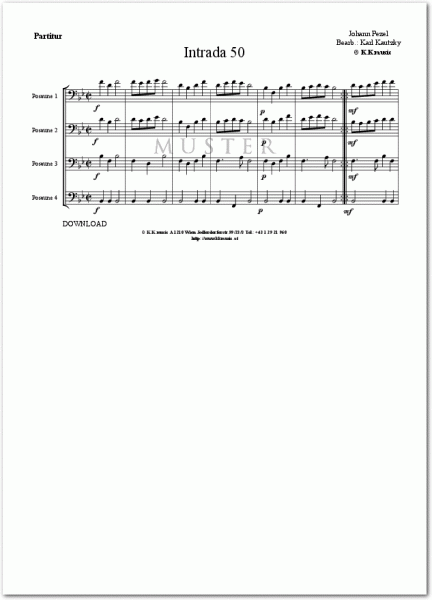 PEZEL, Johann - Intrada 50 (Posaunenquartett)