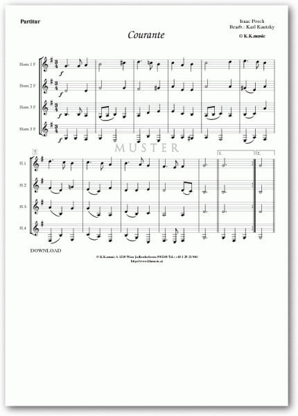 POSCH, Isaac - Courante (Hornquartett)