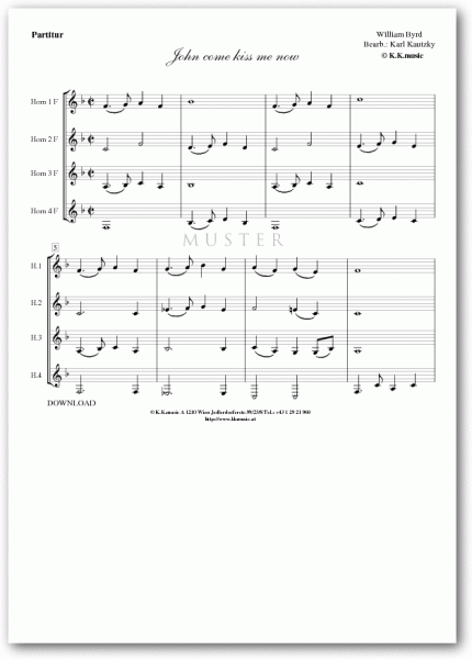 BYRD, William - John Dome kiss me now (Hornquartett)