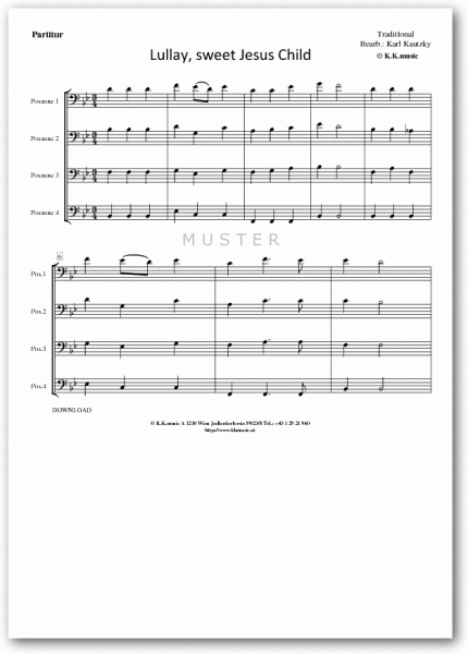 TRADITIONAL - Lully, sweet Jesus Child - Weihnachten (Posaunenquartett)