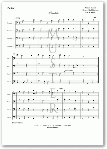 STADEN, Johann - Partita (Posaunenquartett)