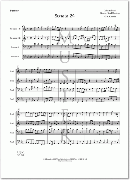 PEZEL, Johann - Sonata 24 (Blechbläserquartett)