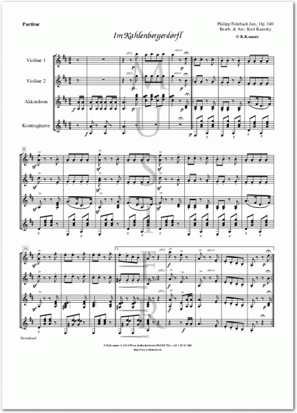 FAHRBACH, Philipp Jun. - Im Kahlenbergerdörfl (Schrammelquartett)