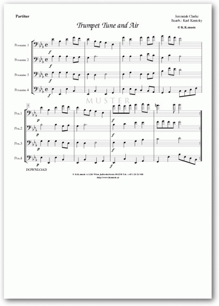 CLARKE, Jeremiah - Trumpet Tune and Air (Posaunenquartett)