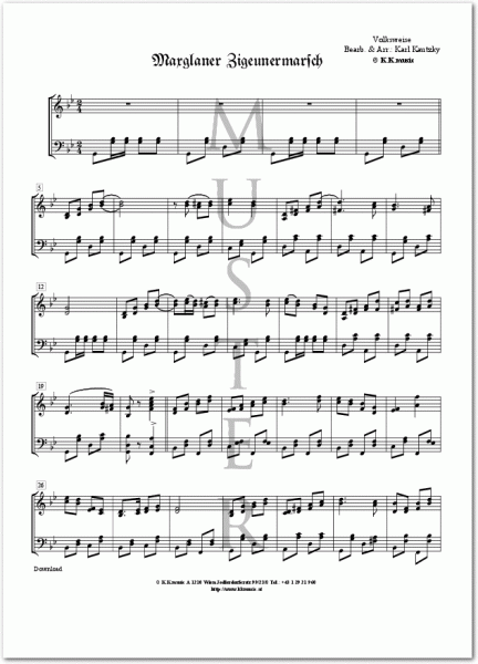 VOLKSWEISE - Maxglaner Zigeunermarsch (Klavier)