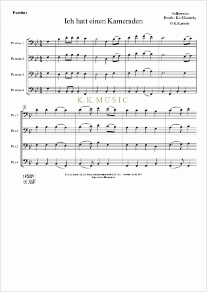 VOLKSWEISE - Ich hatt einen Kameraden - Trauermusik (Blechbläser Quartett)