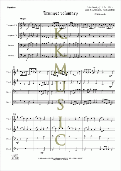 STANLEY, John - Die Marionetten (Blechbläserquartett)