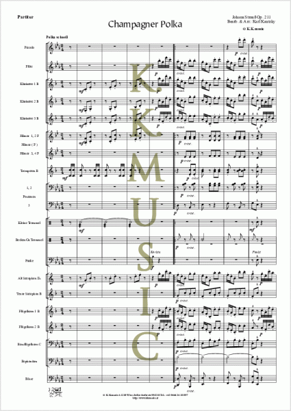 STRAUSS, Johann - Champagner Polka (Blasmusik)